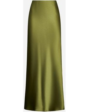 Blanca Vita Green Satin Garra Long Skirt