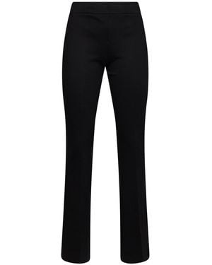 Blanca Vita Onyx Stretch Viscose-Blend Jersey Pagyte Flared Trousers - Black