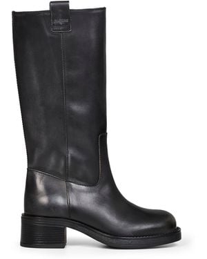 Alohas Vintage-Effect Leather Sajan Boots - Black