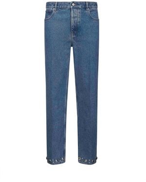 Valentino Denim Jeans With Cabochons - Blue