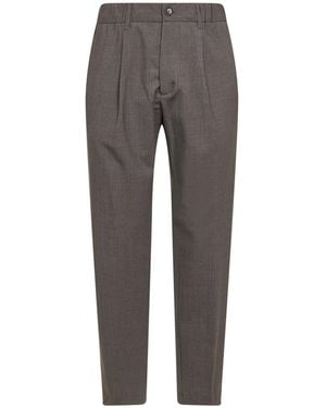 Herno Dove Two-Way Stretch Wool Canvas Trousers - Grey
