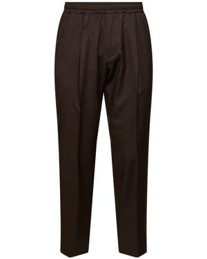 D 40 Virgin Wool Tokio Tapered Trousers - Black