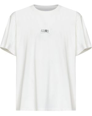 MM6 by Maison Margiela Off- Cotton Numeric T-Shirt - White
