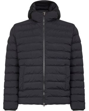 Herno Resort Light Stretch Nylon Resort Hooded Jacket - Blue