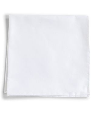 D 40 Cotton Pocket Square - White