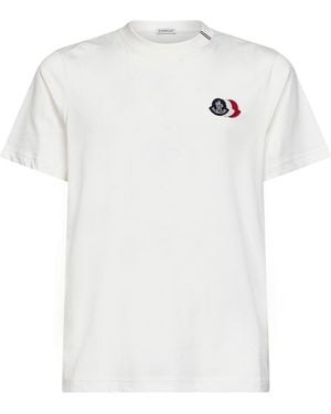 Moncler Natural Cotton Jersey Logo T-Shirt - White