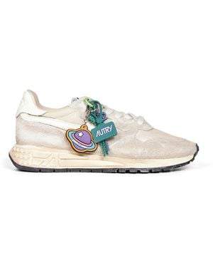 Autry Suede And Nylon Reelwind Super Vintage Trainers - White