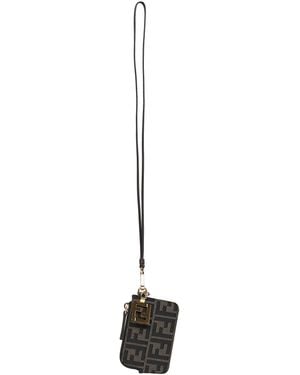 Fendi Ff Jacquard Card Case With Strap - Multicolor