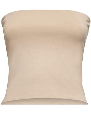 Brunello Cucinelli Jersey Bandeau Top - Natural