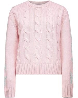 MC2 Saint Barth Lurex Lettering Malmo Jumper - Pink