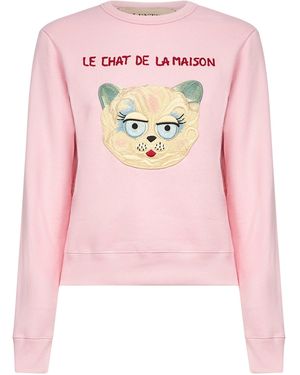 Valentino Le Chat De La Maison Embroidered Sweatshirt - Pink
