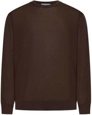 D 40 Virgin Wool Crewneck Jumper - Brown