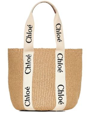 Chloé Woody Large Basket - White