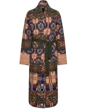 Dries Van Noten Cardigan Lungo Con Cintura Telos - Neutro