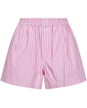 Balenciaga And Striped Cotton Boxer Shorts - Pink