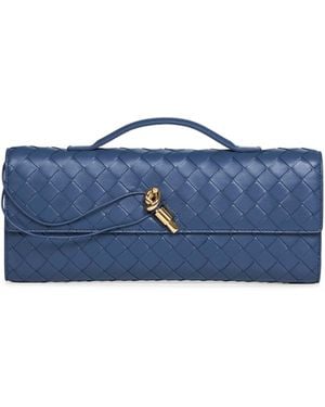 Bottega Veneta Venezia Andiamo Clutch Top Handle Clutch Bag - Blue