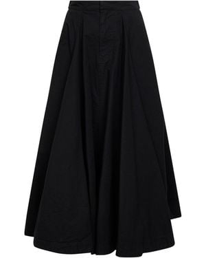Balenciaga Cotton Ripstop Godet Maxi Skirt - Black