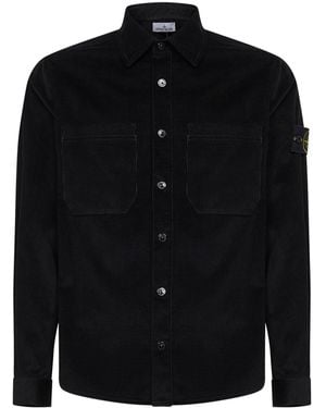 Stone Island Cotton Micro-Corduroy Overshirt - Black