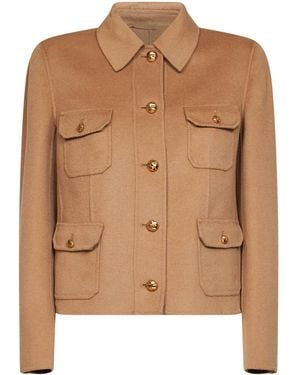 Max Mara Wool-Blend Mstvenere Varsity Jacket - Brown