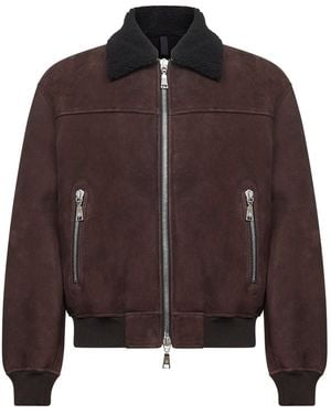 Tagliatore Sheepskin Bomber Jacket - Brown