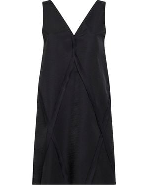 MM6 by Maison Margiela Cupro Blend V-Neck Midi Dress - Black