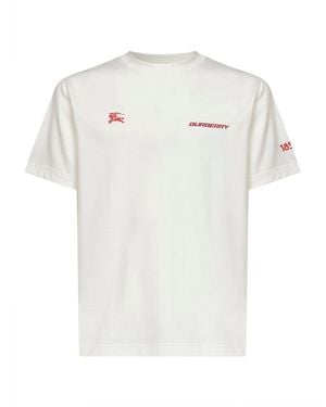 Burberry Chalk Cotton T-Shirt With London Map Print - White