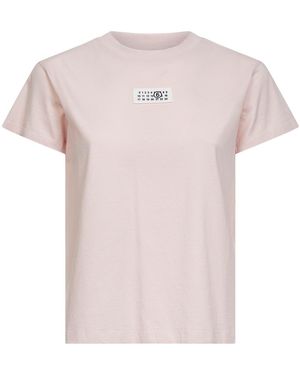 MM6 by Maison Margiela Breathable Cotton Jersey Numeric T-Shirt - Pink