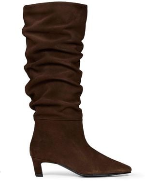 Alohas Suede Kalila Knee-High Draped Boots - Brown
