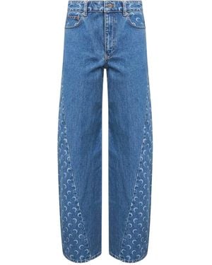 Marine Serre Jeans Baggy Moon Laser - Blu