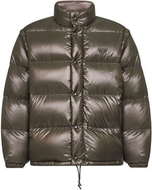 Prada Abbigliamento Re-Nylon Medium Down Jacket - Brown
