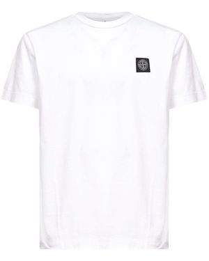 Stone Island Slim-Fit Logo Patch T-Shirt<Br - White