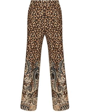 Etro Silk Crêpe De Chine Printed Pants - Natural