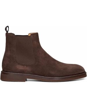 Brunello Cucinelli Chelsea Ankle Boots Mocha Suede - Brown