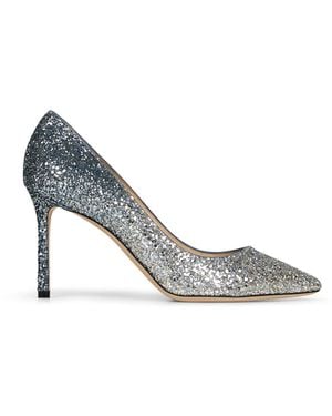 Jimmy Choo And Glitter Romy 85 Court Shoes - Metallic