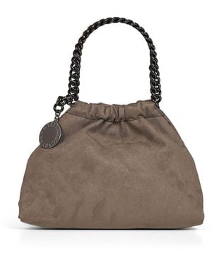 Stella McCartney Dark Taupe Falabella Mini Drawstring Crossbody Bag - Brown