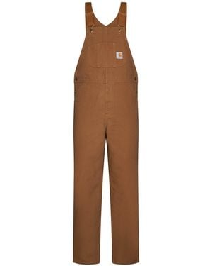 Carhartt Bib Straight Canvas Overalls - Brown