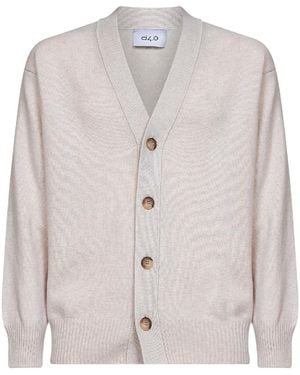 D 40 Virgin Wool Knit Relaxed Fit Cardigan - Grey