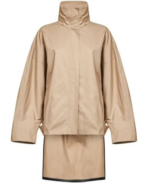 DARKPARK Cotton New Celine Asymmetric Aviator Bomber Jacket - Natural