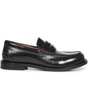 Gucci Glossy Leather Loafers With Detachable Coin - Black