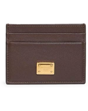 Dolce & Gabbana Dark Plongé Calfskin Leather Card Holder - White