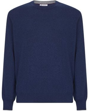 Brunello Cucinelli Cashmere Crewneck Sweater - Blue