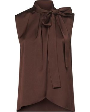 Blanca Vita Coffee Satin Topina Top - Brown