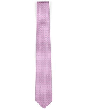 Ferragamo Gancini Silk Twill Carato Tie - Pink