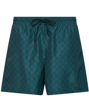 Gucci Glade Gg Nylon Swim Shorts - Green