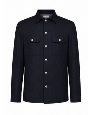 Brunello Cucinelli Overshirt Virgin Wool - Blue
