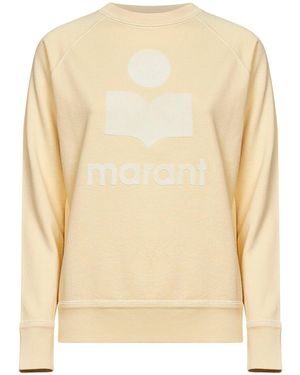 Isabel Marant Light Cotton Blend Millyny Logo Sweatshirt - Natural