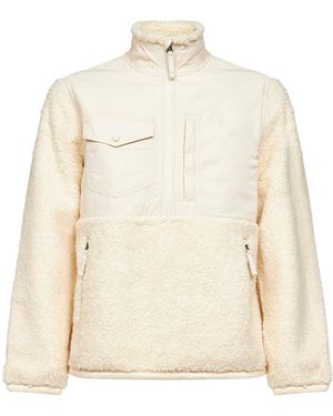 Polo Ralph Lauren Ivory Nylon And Fleece Pony Embroidered Anorak - Natural