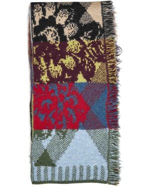 Dries Van Noten Patchwork-Effect Jacquard Alpaca-Blend Scarf - Blue