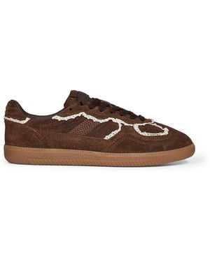 Alohas Chocolate Suede Tb.490 Trainers With Crochet Details - Brown