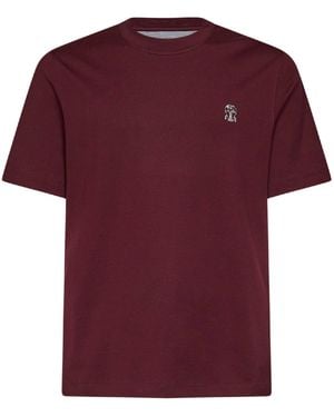 Brunello Cucinelli Crewneck T-Shirt Cotton - Red